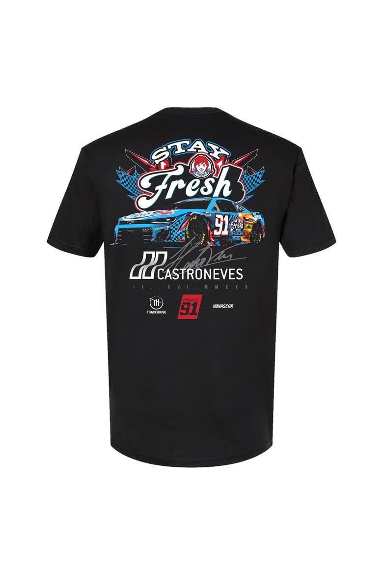 Men's Trackhouse Racing Team Collection Black Helio Castroneves Wendy's Stay Fresh T-Shirt, Alternate, color, Black