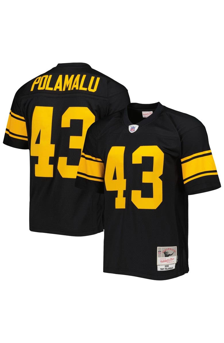 Mitchell & Ness Men's Mitchell & Ness Troy Polamalu Black Pittsburgh Steelers Alternate 2008 Legacy Replica Jersey, Alternate, color, 