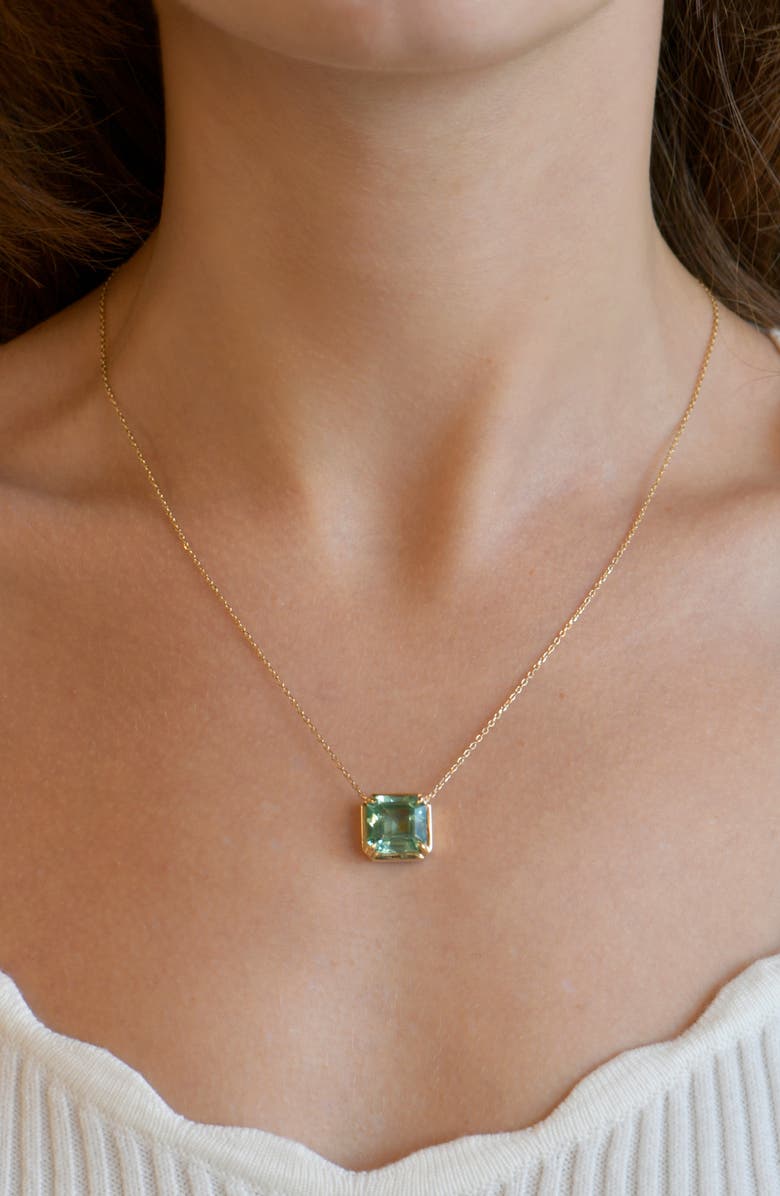 Anzie Cléo Carré Daniela Grande Pendant Necklace, Alternate, color, Green