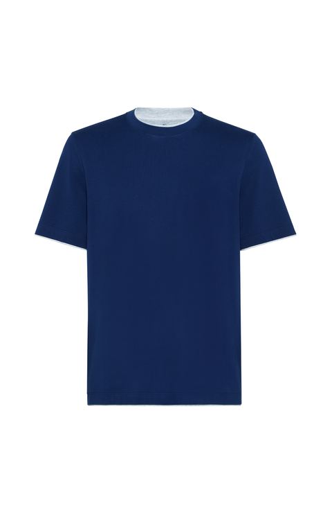 トップス BRUNELLO CUCINELLI Cotton Shirts SLIM Brunello Cucinelli - Bark Linen & Cotton Ribbed Short Sleeve