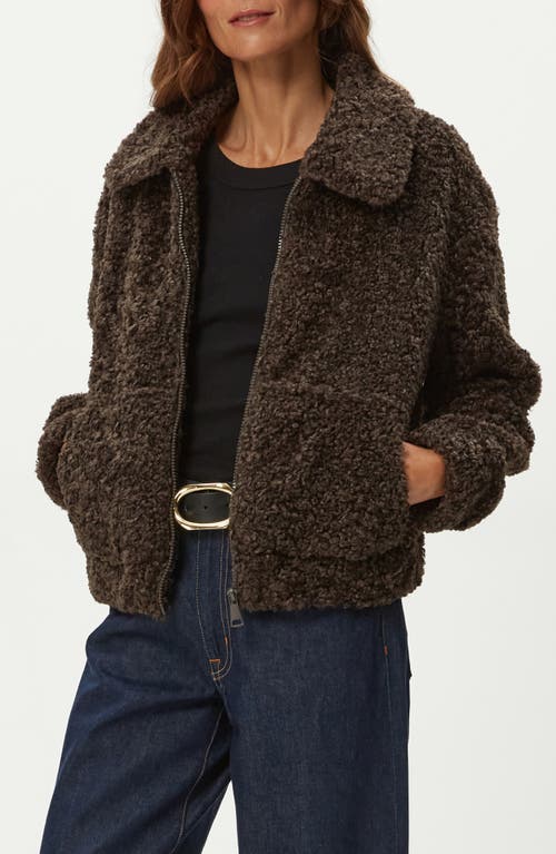 Michael Stars Ziggy Shaggy Faux Shearling Jacket In Brown