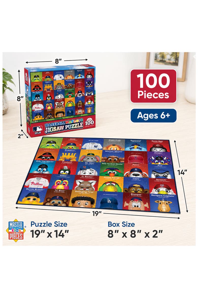 MLB Mascots 100 Piece Jigsaw Puzzle, Alternate, color, Multicolor