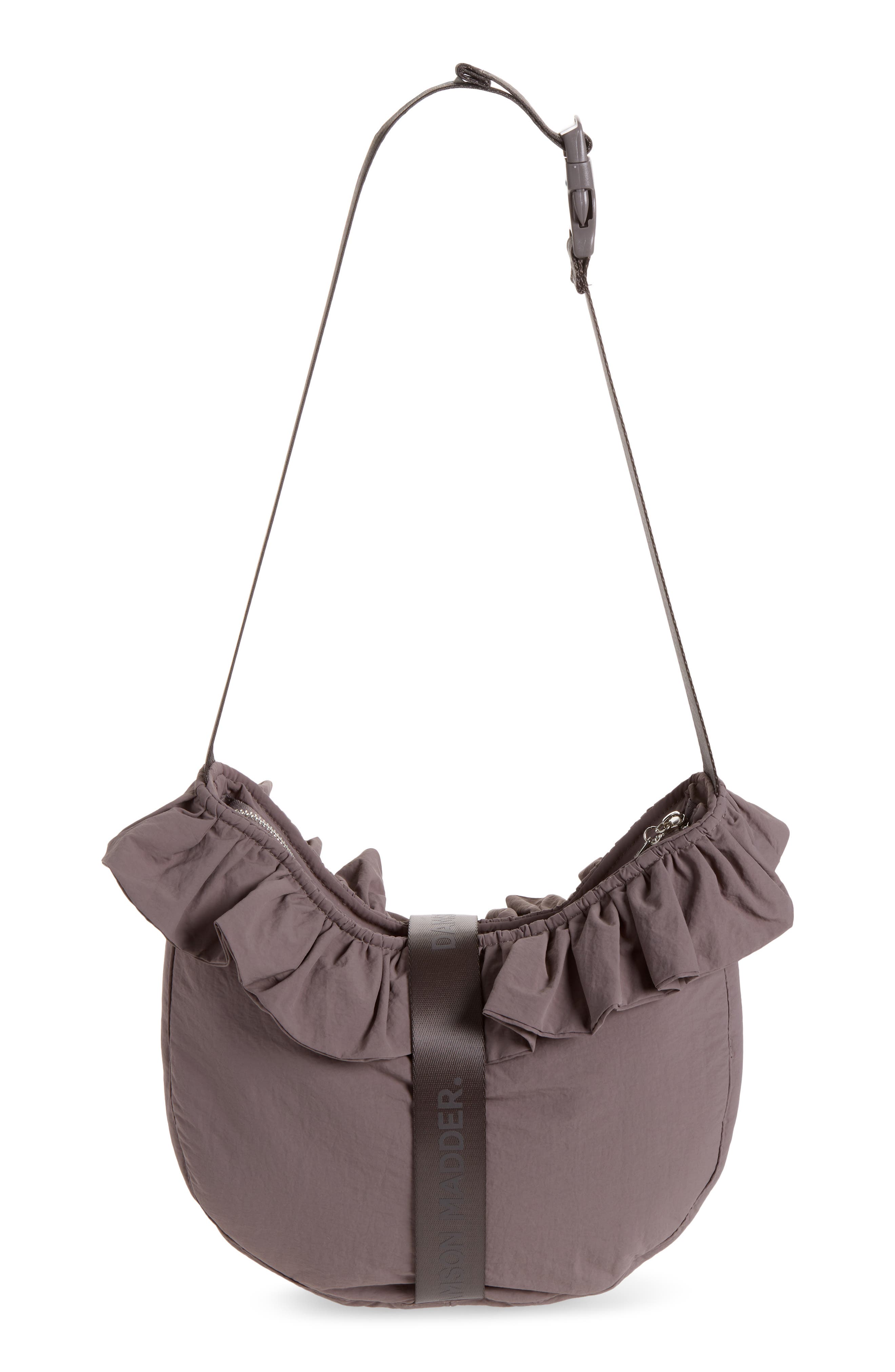 Atticus Buckle Shoulder Bag, Alternate, color, GREY