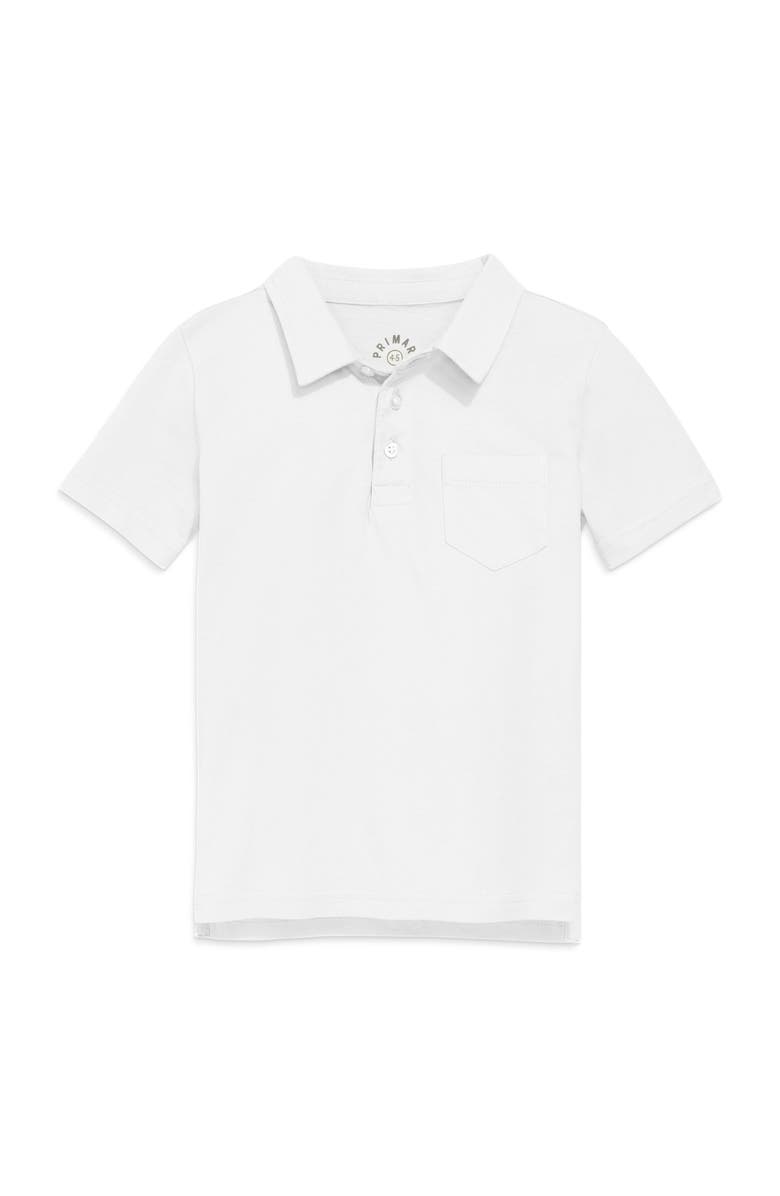 Primary Kids Short Sleeve Polo, Main, color, White