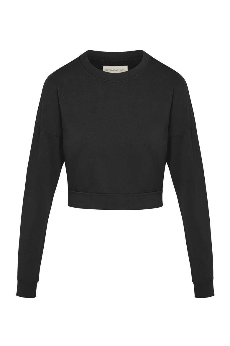 The Crop Sweatshirt, Alternate, color, Vintage Black