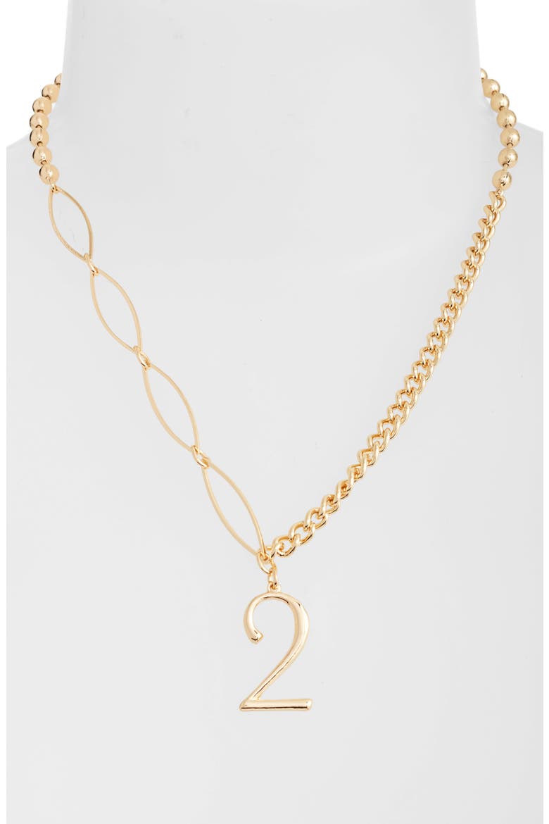 Lucky Number Pendant Necklace, Alternate, color, GOLD- 2