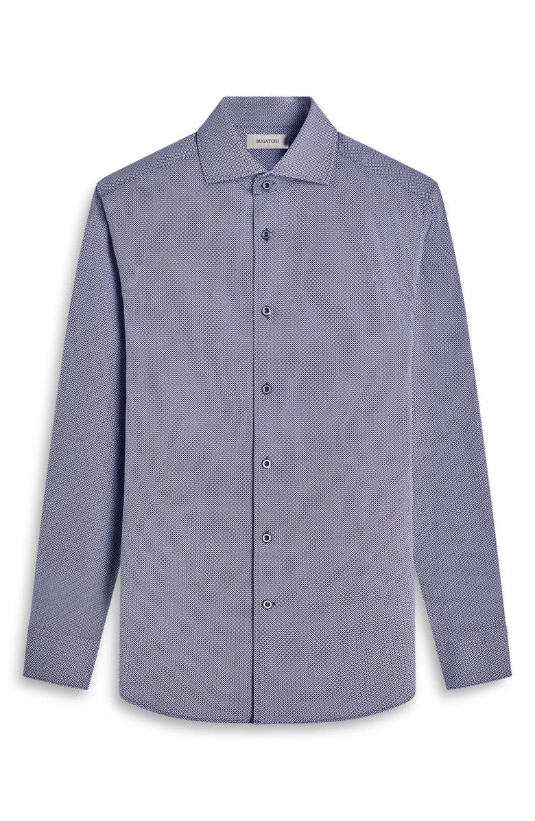 Bugatchi Devon OoohCotton<sup>®</sup> Geo Print Button-Up Shirt, Alternate, color, Black/Blue