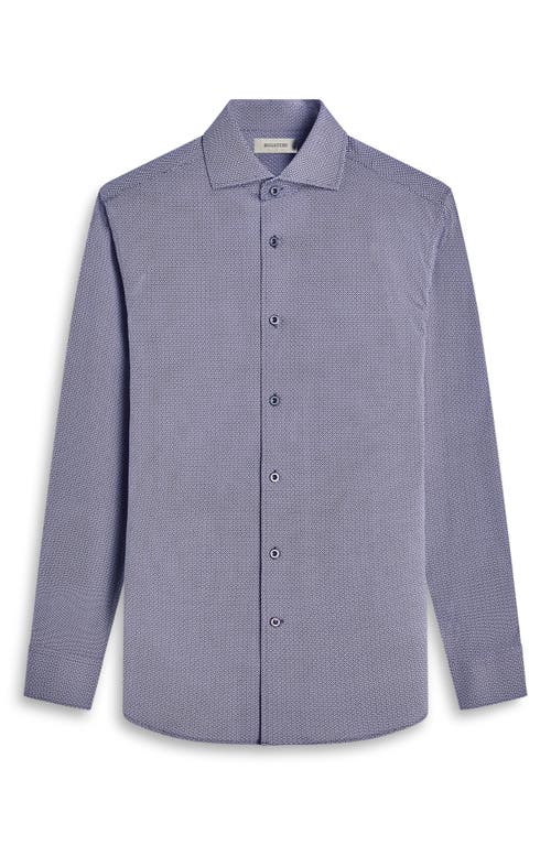 Bugatchi Devon Ooohcotton® Geo Print Button-up Shirt In Black/blue