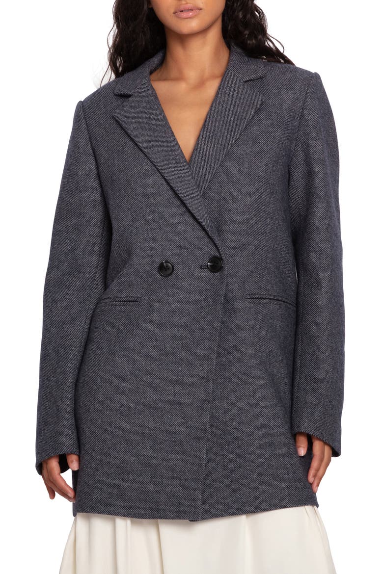 Kenzo Double Breasted Blazer, Main, color, BLACK