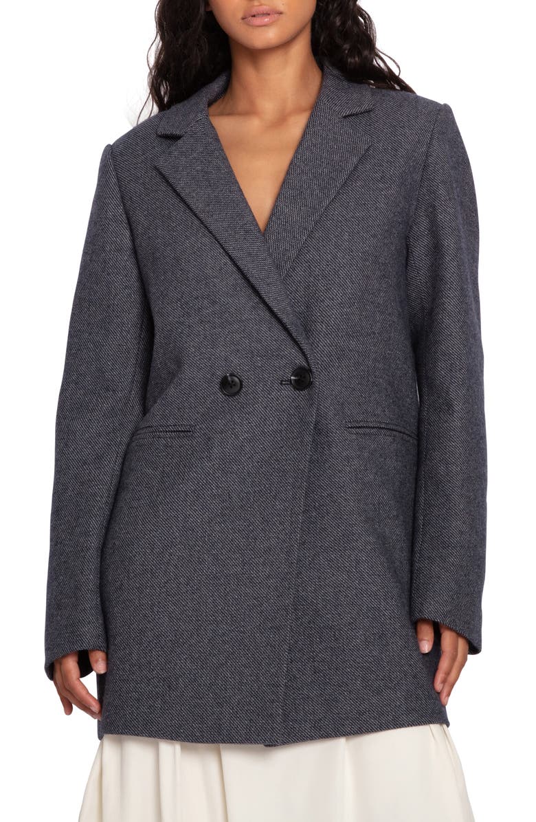 Belle & Bloom Kenzo Double Breasted Blazer, Main, color, Black