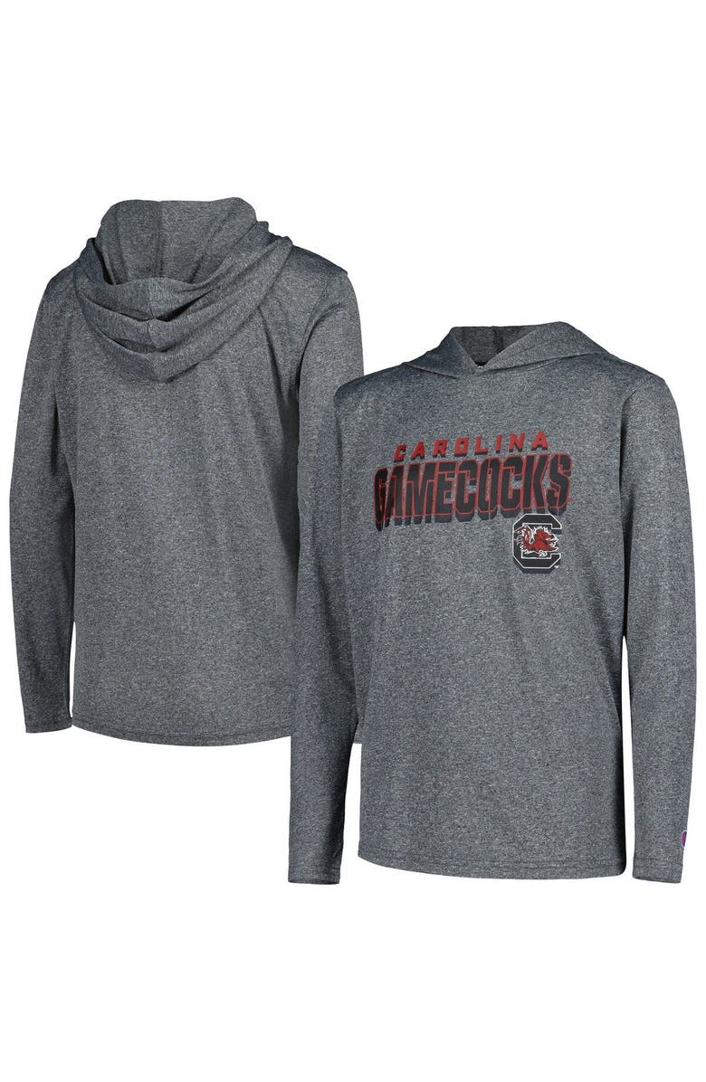 Champion Youth Champion Heather Charcoal South Carolina Gamecocks Impact Hoodie Long Sleeve T-Shirt, Main, color, 
