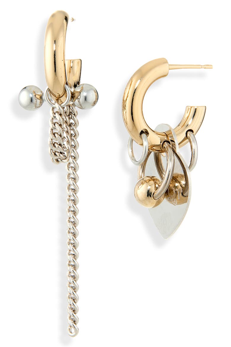 Nick Mixed Metal Drop Earrings, Main, color, GOLD N PALLADIUM