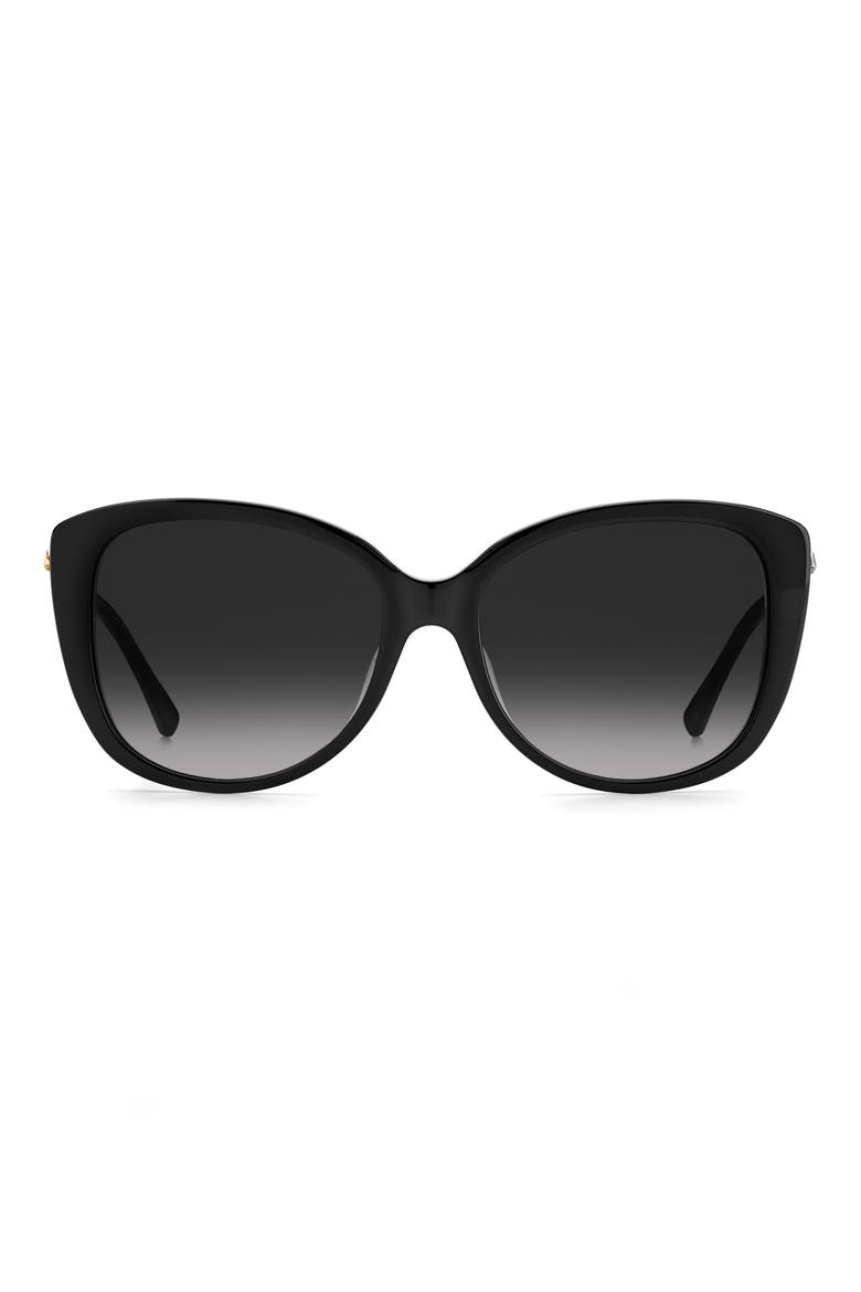 57mm lorene cat eye sunglasses, Main, color, BLACK/ GREY SHADED