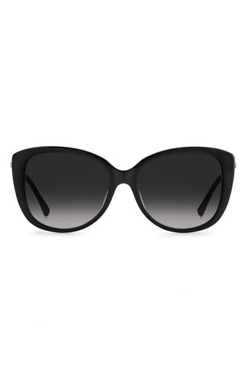 Kate Spade New York 57mm Lorene Cat Eye Sunglasses In Black/grey Shaded