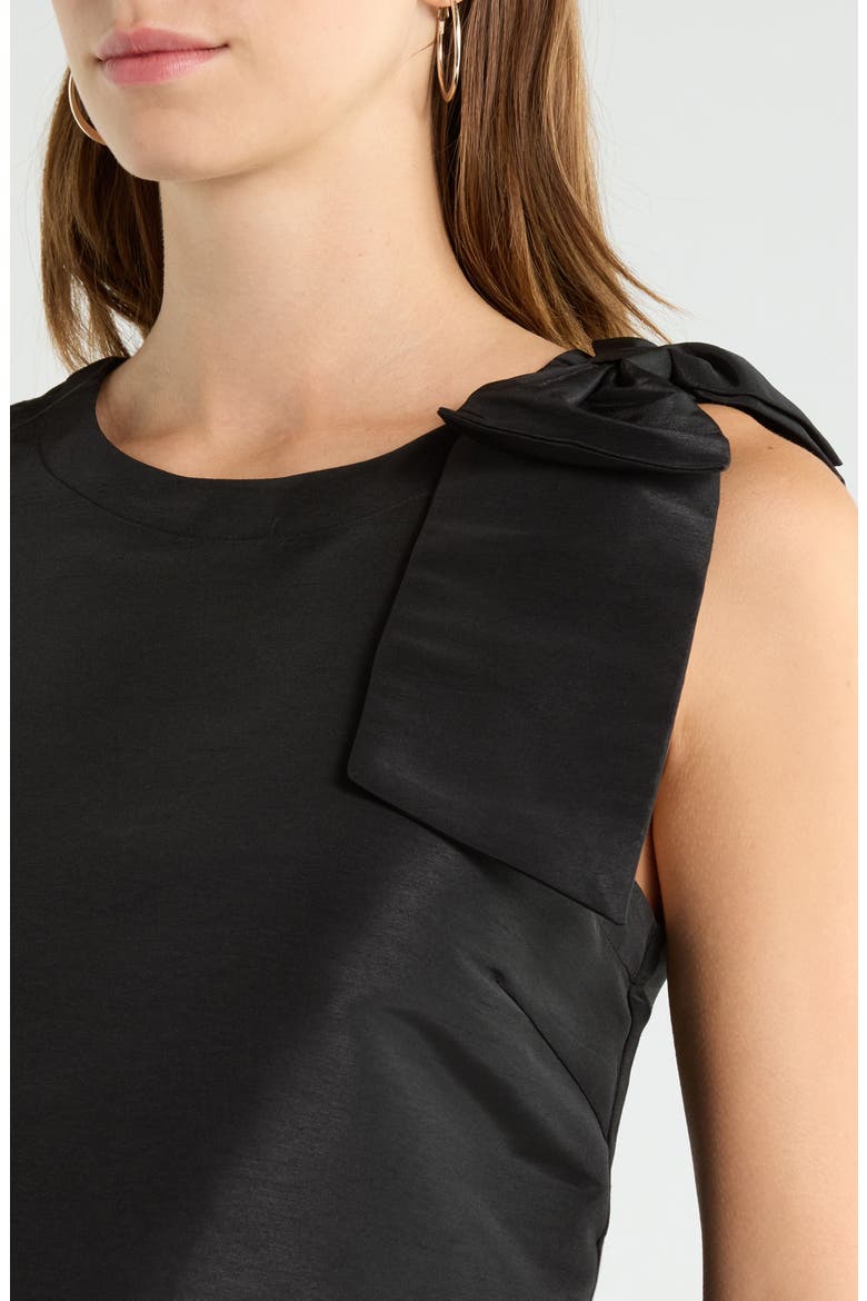 Hestia Caryn Bow Shoulder Sleeveless Top, Alternate, color, BLACK