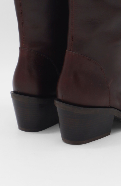 Stivali New York Runaway Knee-high Mahogany Leather Boots In Brown