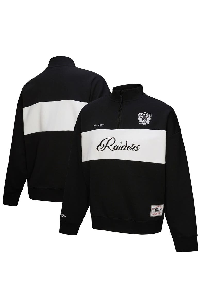 Mitchell & Ness Women's Mitchell & Ness Black Oakland Raiders Quarter-Zip Jacket, Alternate, color, Black
