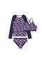 Big Girls 3 Piece UPF 50 Sun Protection Rash Guard Set