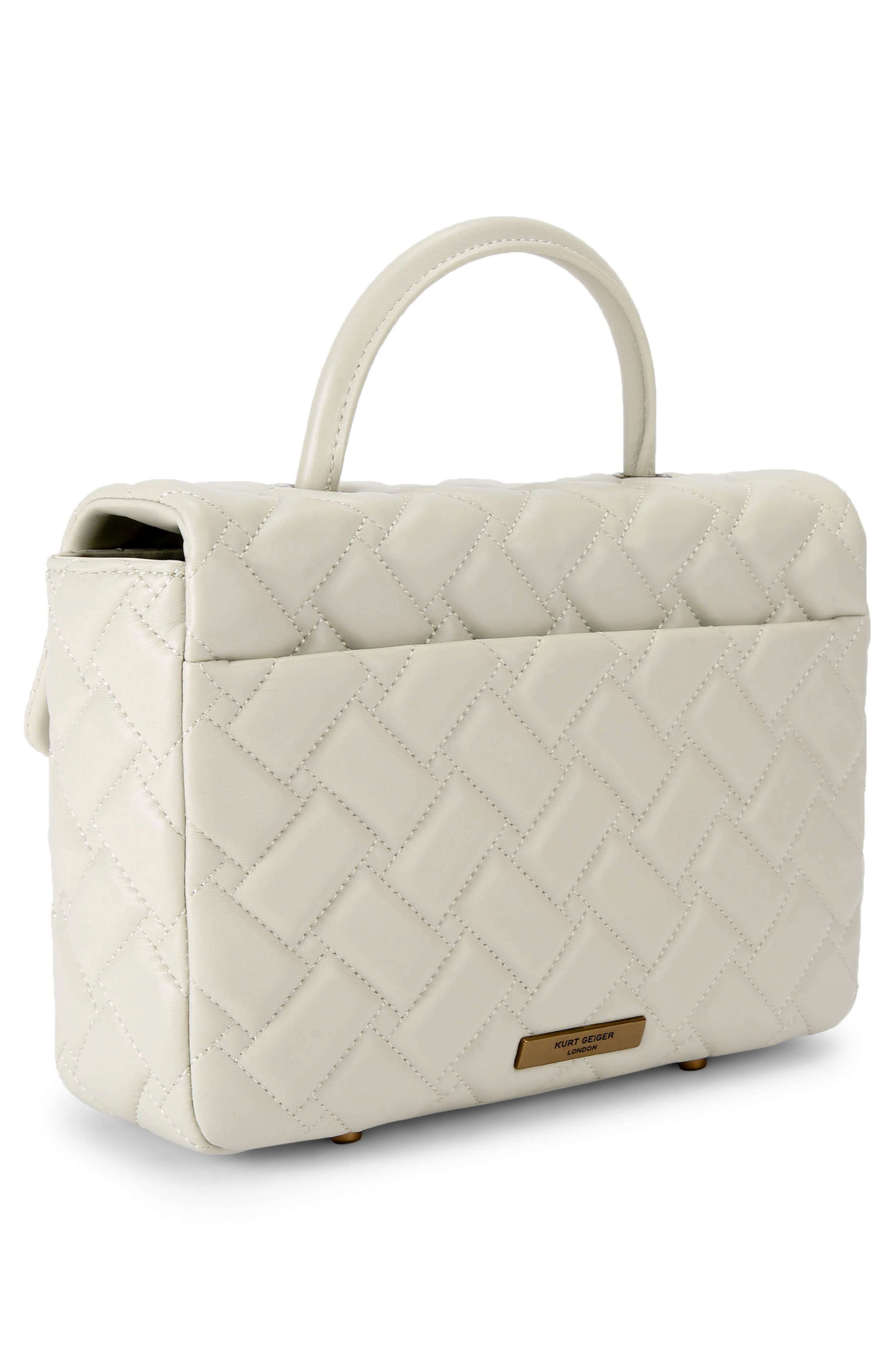 Kurt Geiger London Kensington Quilted Leather Top Handle Bag, Alternate, color, 