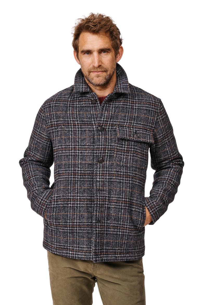 Nettleham Shirt Jacket, Alternate, color, Navy/Brown Check