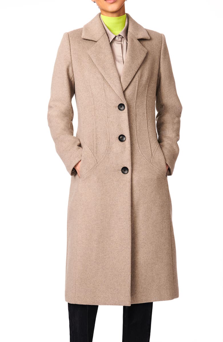 Bernardo Tailored Longline Coat, Main, color,
