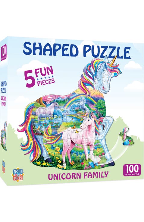 Unicorn Family 100pc Shaped Puzzle