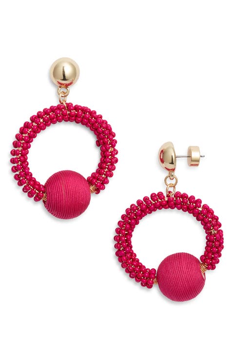 Color Pop Beaded Frontal Hoop Earrings