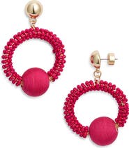 Nordstrom Color Pop Beaded Frontal Hoop Earrings