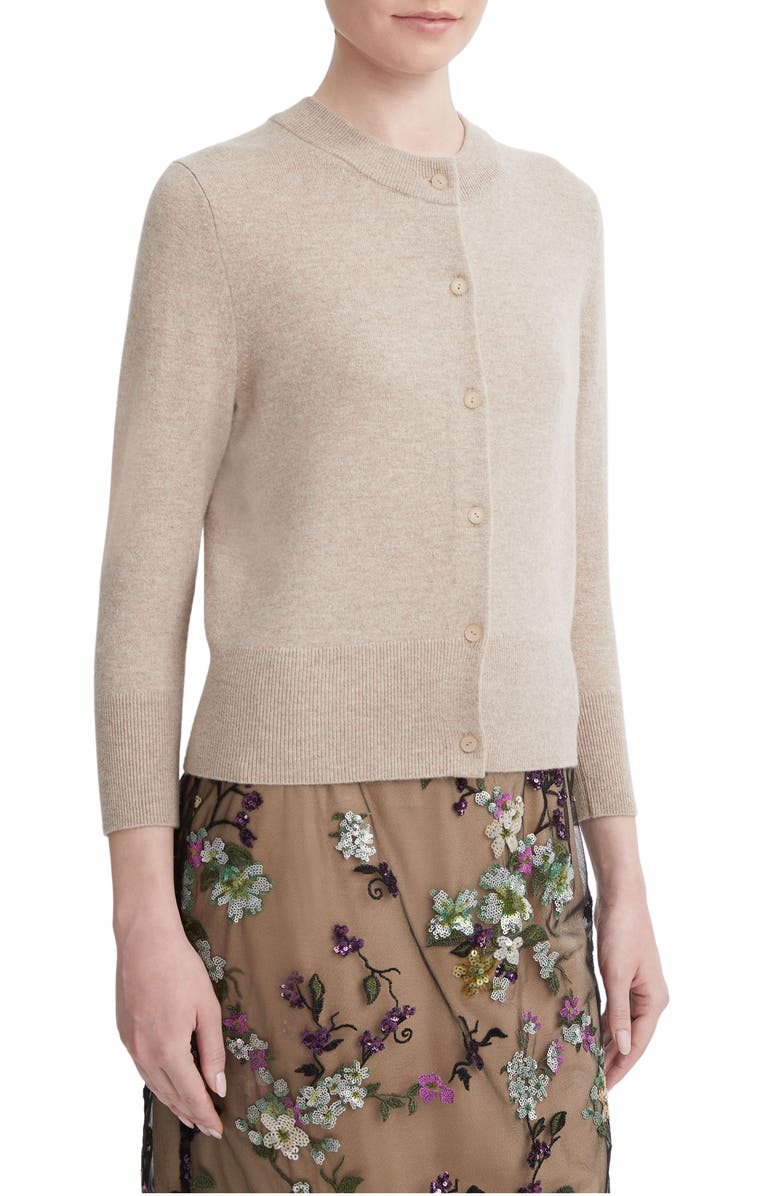 Vince Three Quarter Sleeve Wool & Cashmere Cardigan, Alternate, color,