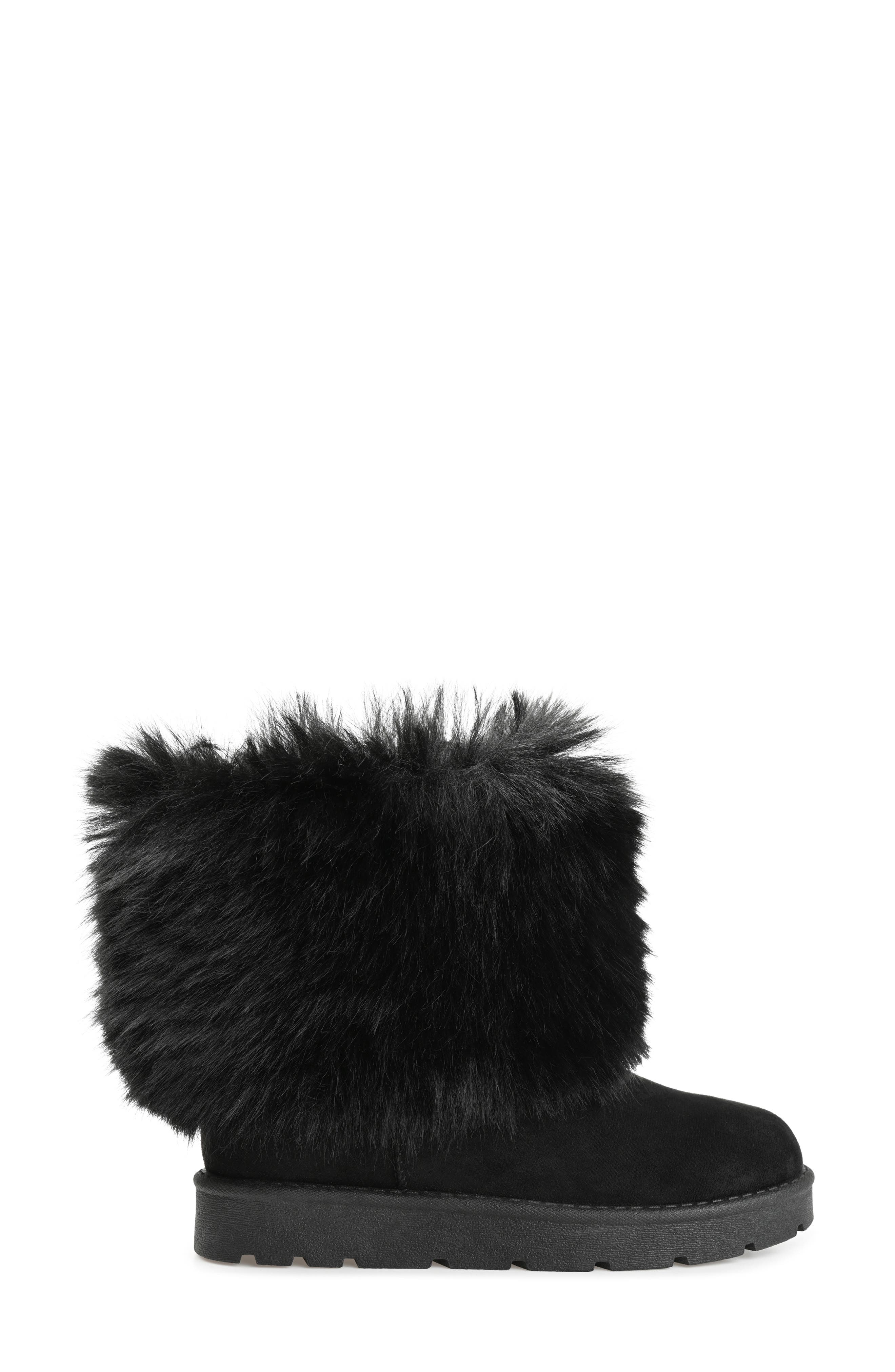 Journee Collection Shanay Faux Fur Boot, Alternate, color, Black