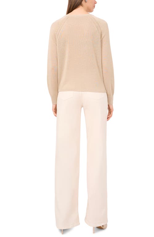 Halogenr Halogen(r) Crewneck Raglan Sleeve Sweater In Taupe Bisque
