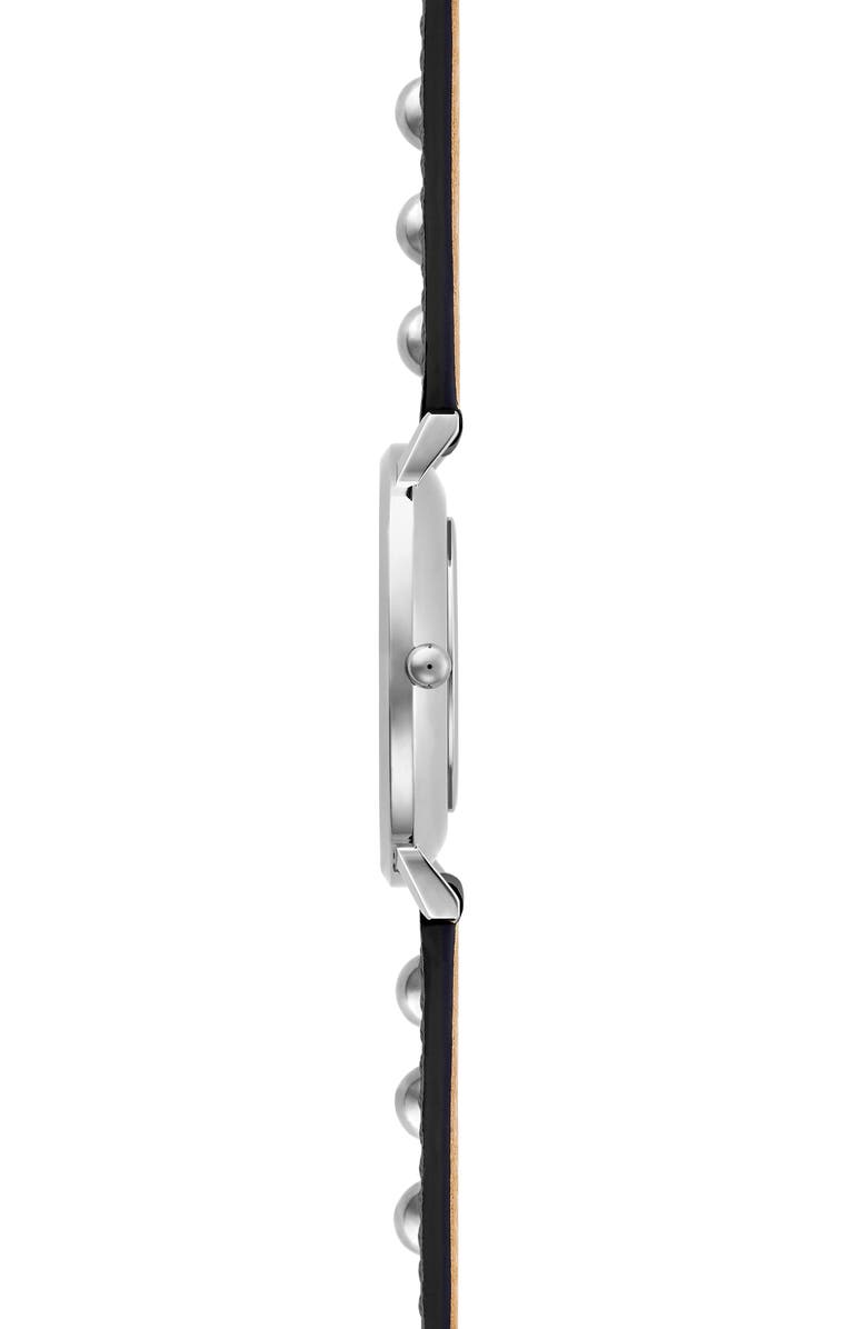 Rebecca Minkoff Major Stud Leather Strap Watch, 35mm, Alternate, color, 