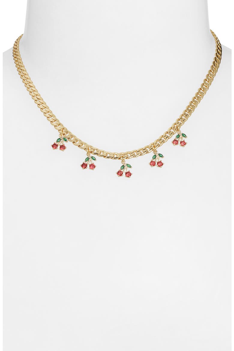 Cherry Pie Curb Chain Necklace, Alternate, color, GOLD