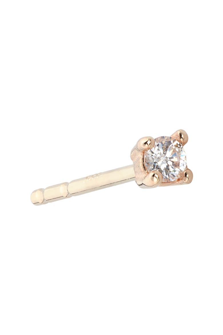 Classic Prong Single Diamond Stud Earring, 0.03ct, Alternate, color, YELLOW GOLD