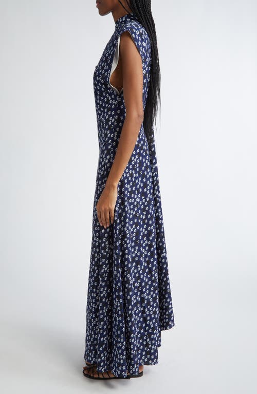 Proenza Schouler Devyn Maxi Dress In Navy Multi