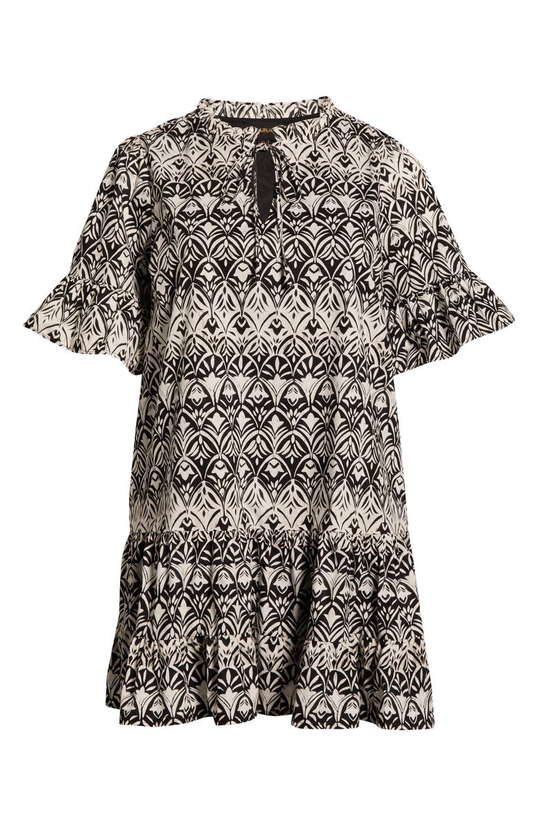 SUGARLIPS La Palma Floral Auggie Cotton Dress, Alternate, color, Black-White