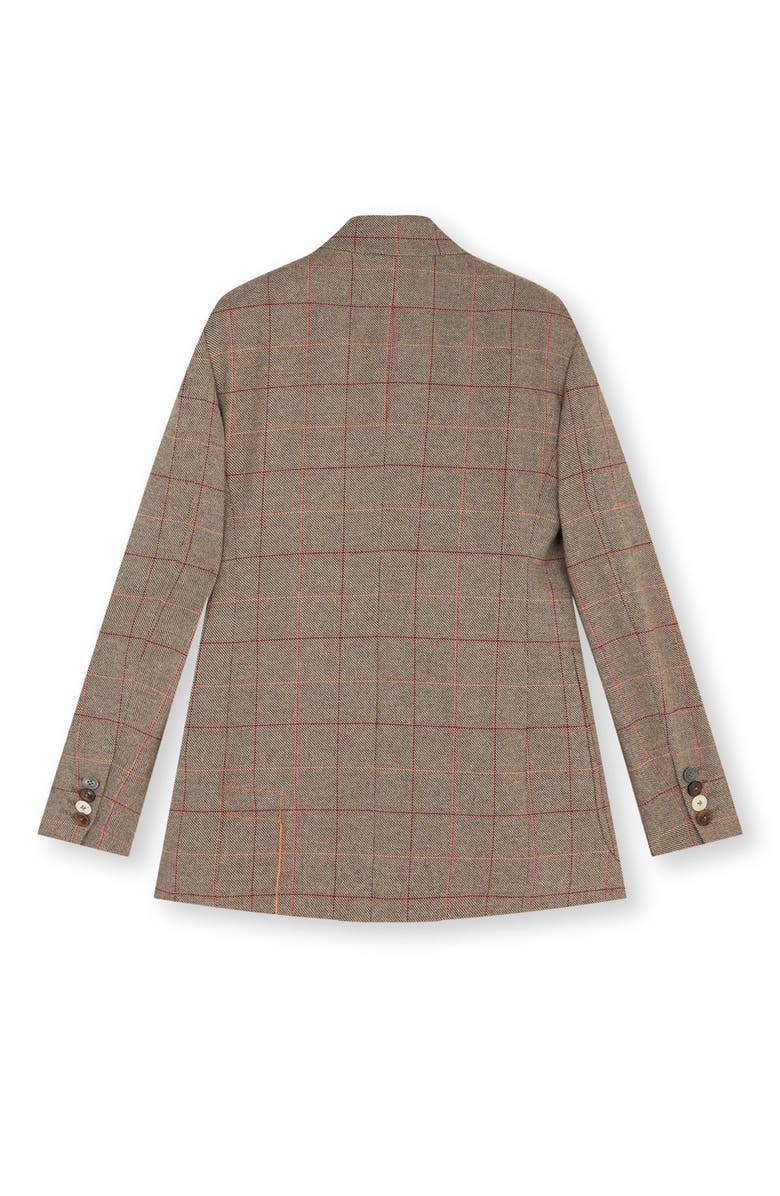 Fortela Classic Double-Breasted Plaid Jacket, Alternate, color, Grey