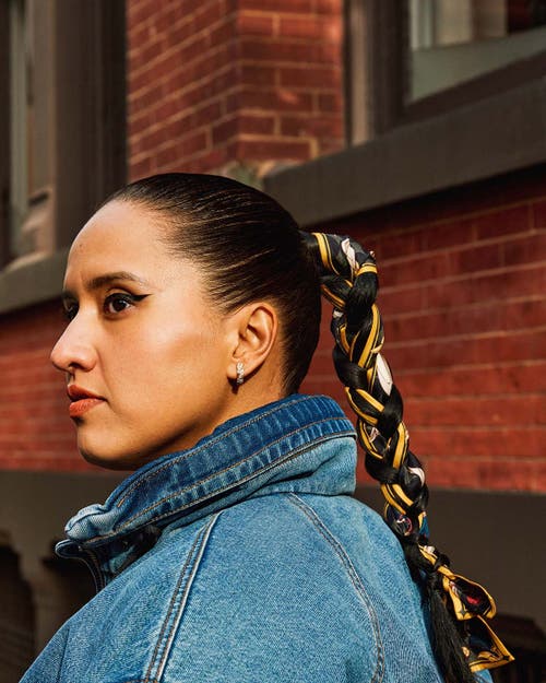 Lost Pattern "dream Hunter" Silk Skinny Scarf In Multi