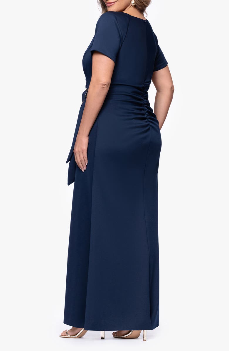 Xscape Evenings Ruched Drape Gown, Alternate, color,
