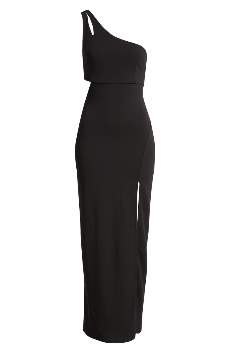 Lulus Simply Beautiful One Shoulder Column Gown, Alternate, color, 