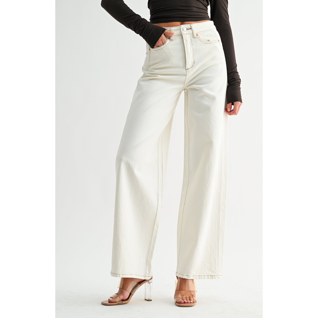 Jemina Denim Balloon Pant In White