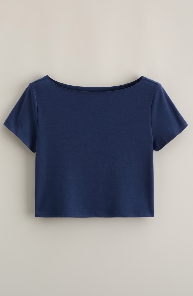 Treasure & Bond Kids' Off the Shoulder T-Shirt, Main, color, Navy Denim