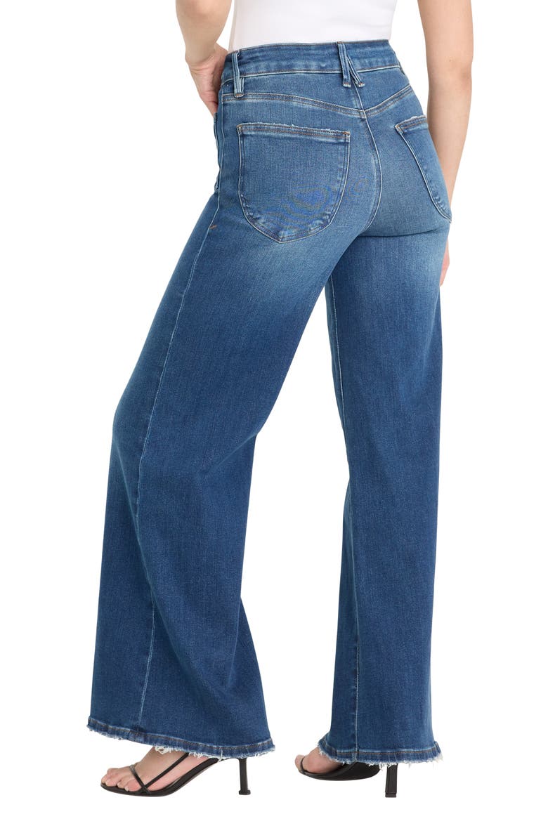 Good American Soft-Tech Good Waist Palazzo Jeans, Alternate, color, Indigo511