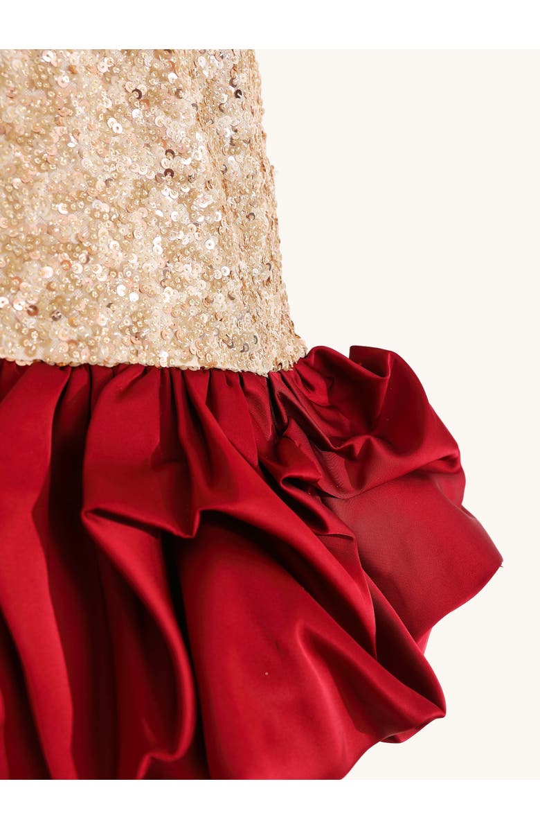 Tulleen Ruffles & Gleam Dress, Alternate, color, Gold