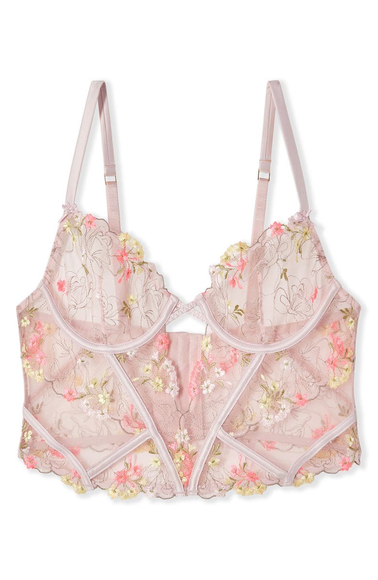 Etam Petunia Underwire Bustier Bra, Alternate, color, Purple Multi