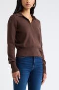 Open Edit Long Sleeve Polo Sweater