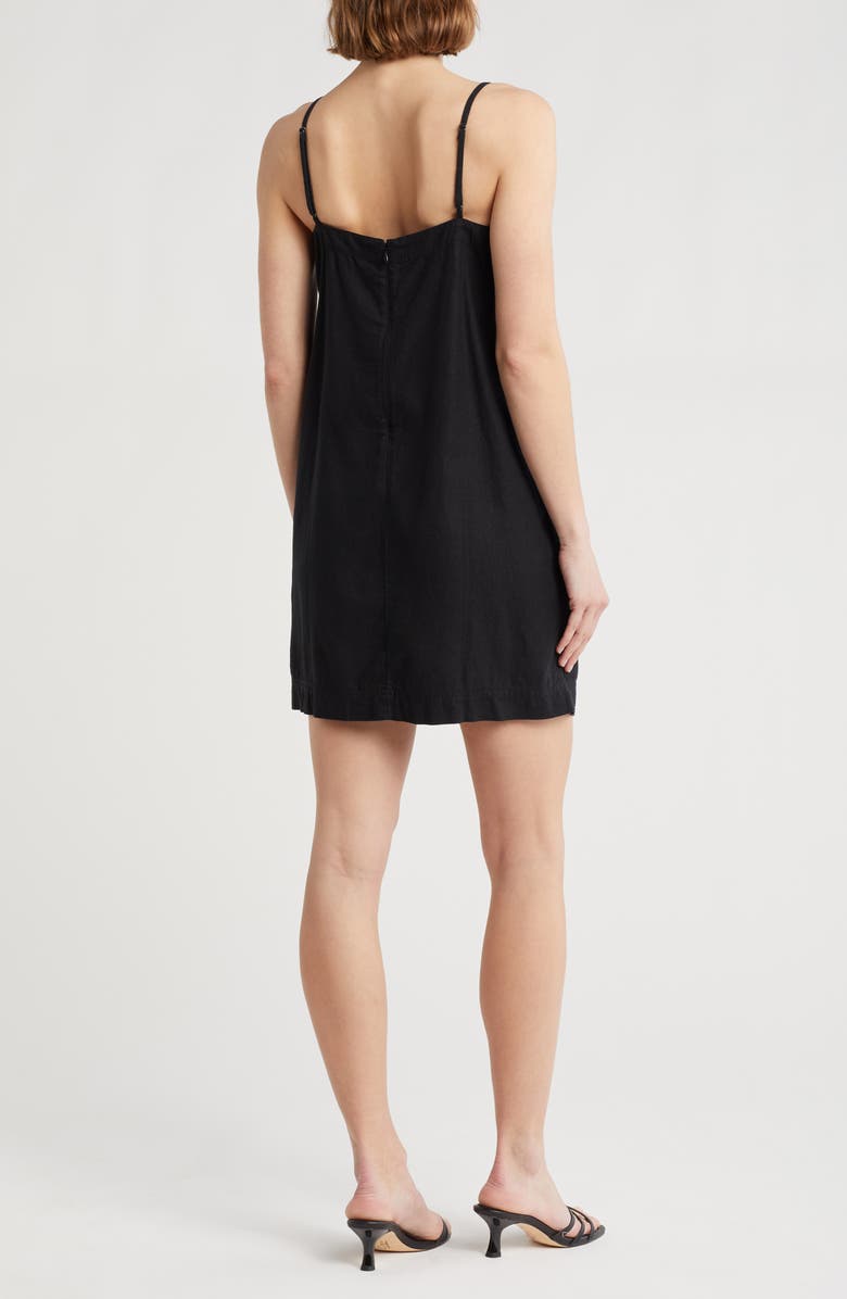 Madewell Max Linen Blend Minidress, Alternate, color, True Black