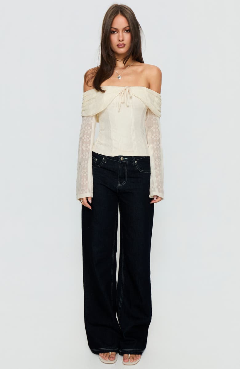 Princess Polly Colettie Off the Shoulder Top, Alternate, color, Cream