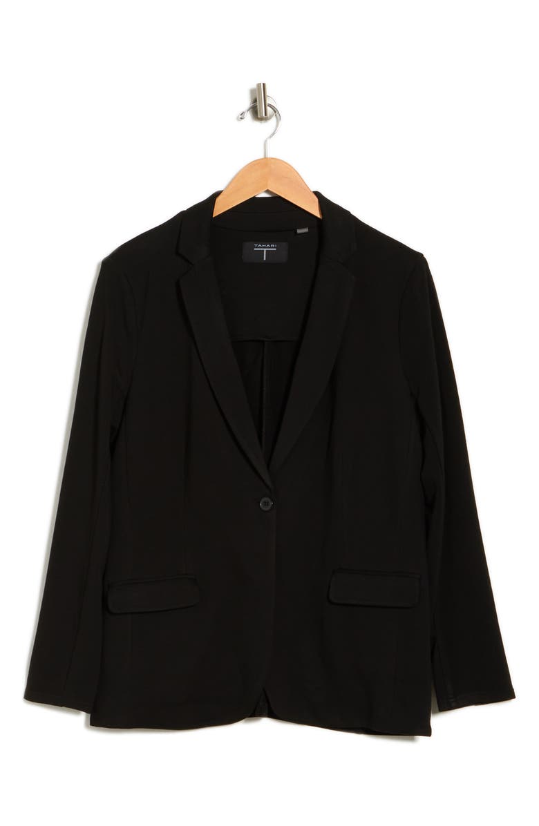 T Tahari One-Button Notched Lapel Shaped Blazer, Alternate, color, 