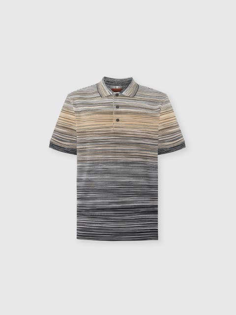 Short Sleeve Polo With Flame Knit